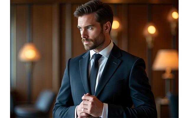 Sophisticated executive man in a suit, representing a premium package